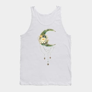 Elegant, noble moon with flowers Tank Top